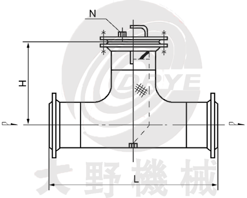 T型法兰连接直通式过滤器（DGTI-F型）