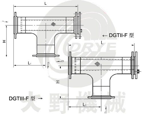 T型法兰连接反折流式过滤器（DGTIII-F型）